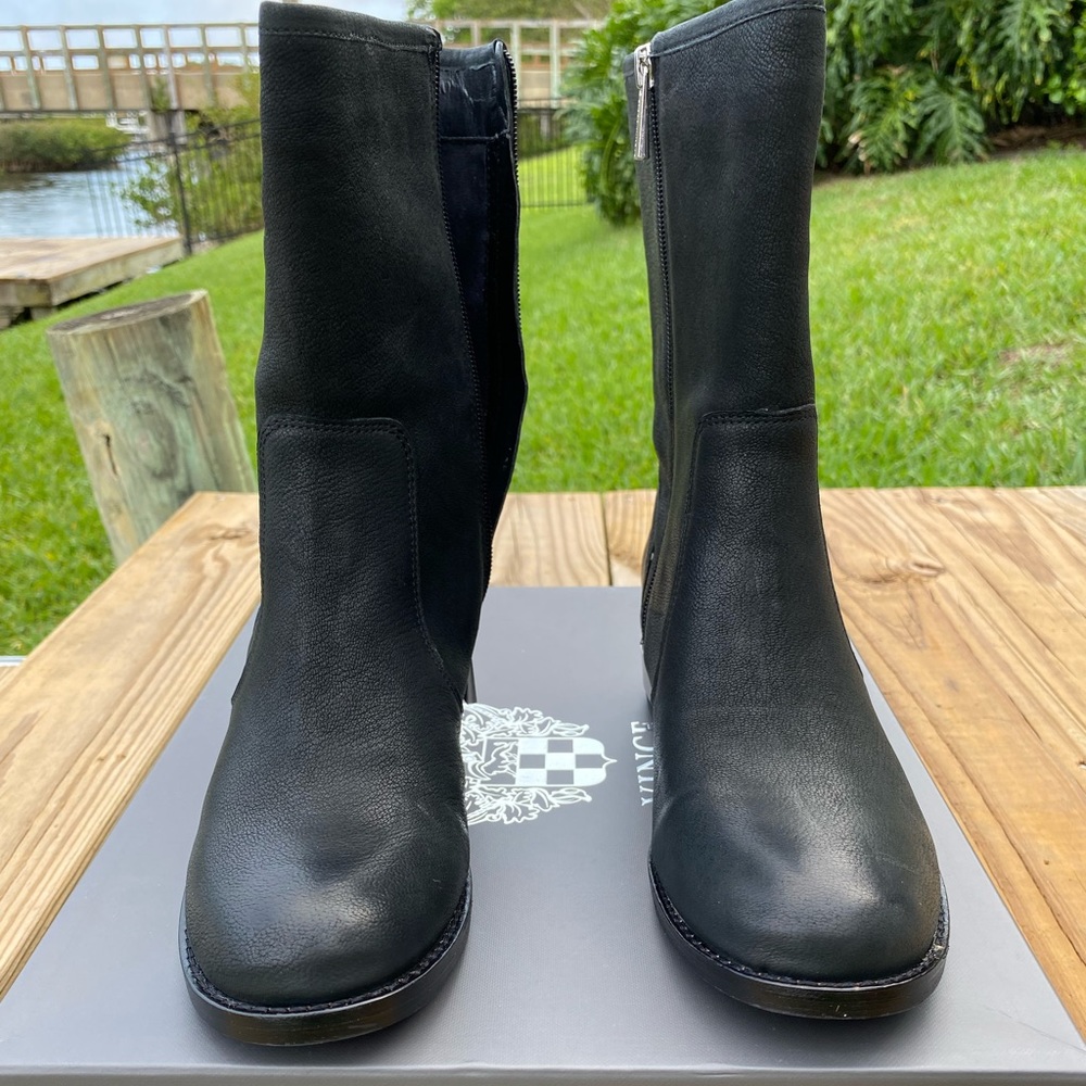 Vince Camuto Wayland Leather Boots in Black
